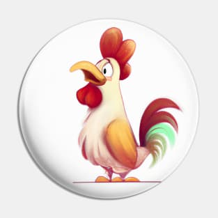 Cute Rooster Drawing Pin