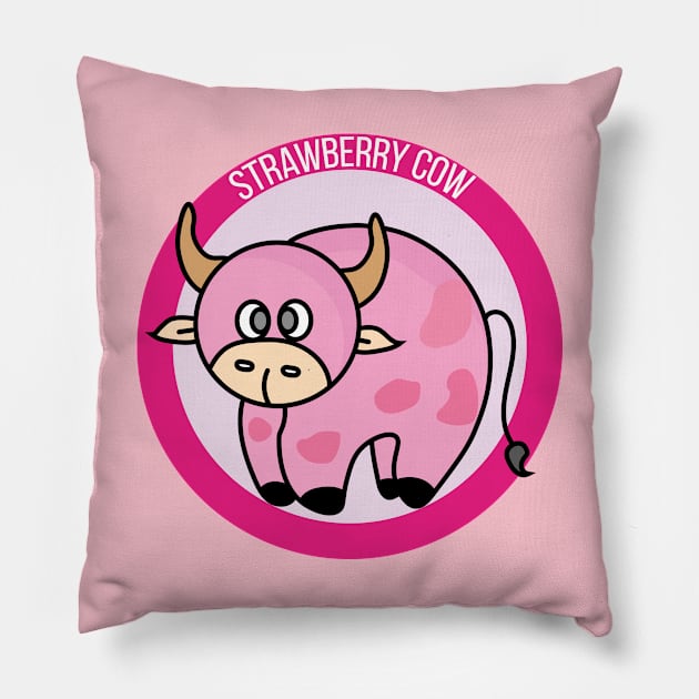 Strawberry Cow Costume Cute Design Ideas Cartoon Pillow by DiegoCarvalho