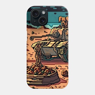 pixel art dog driving tank for spaghetti Phone Case