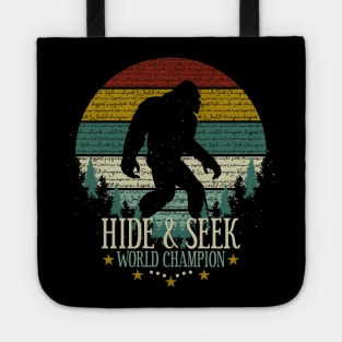 Hide and Seek World Champion Retro Vintage Bigfoot Sunset Tote