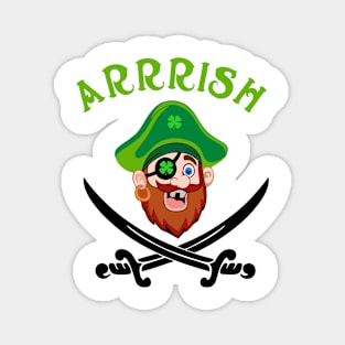 Arrish Irish Pirate  Leprechaun St Patricks Day Magnet