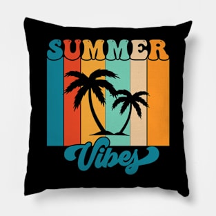 Summer Vibes | Colorful Stripes | T Shirt Design Pillow