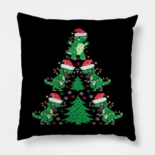 Tree Rex Funny T Rex Christmas Tree Dinosaur Lover Gift Pillow