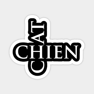 chien and chat are sitting together Magnet