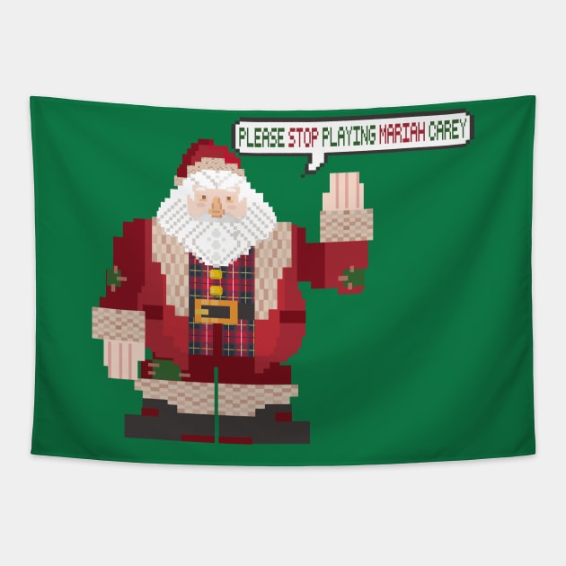 please stop playing mariah carey (ugly christmas sweater) Tapestry by remerasnerds