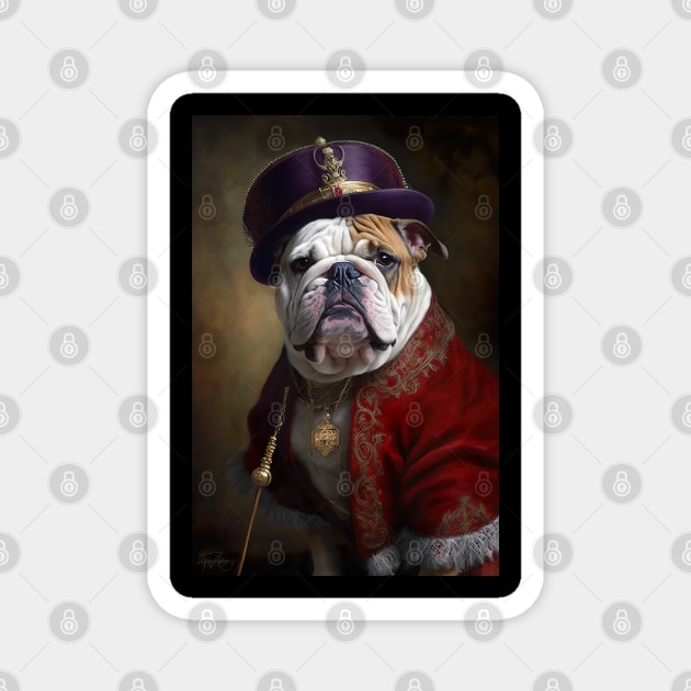 English Bulldog Beefeater Classic Dog Portrait Magnet by YeCurisoityShoppe