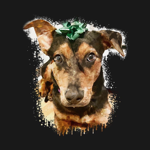 Miniature Pinscher dog watercolor by Ginstore