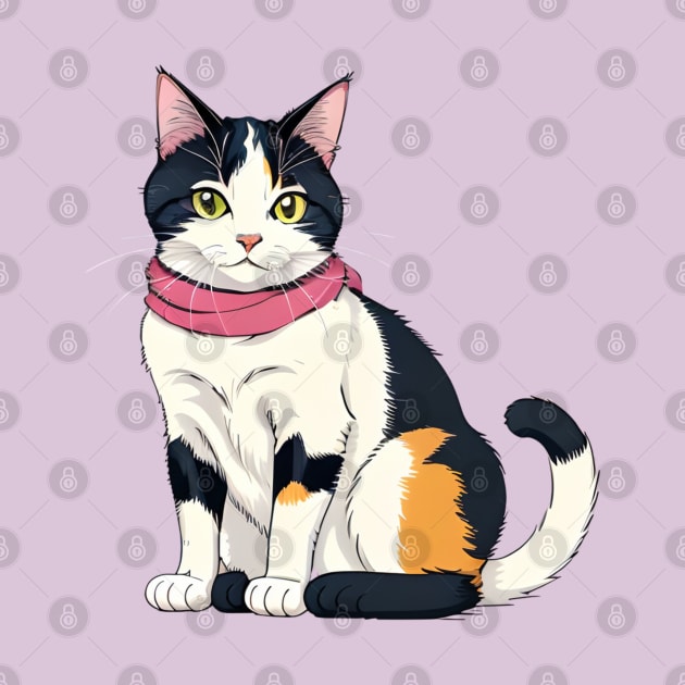 Funny cute kitty kitten fashion scarf hipster cat by Tina