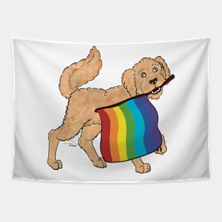 Pride Doggos: Gay Goldendoodle Tapestry