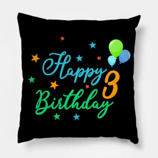 Happy Birthday 3 Pillow