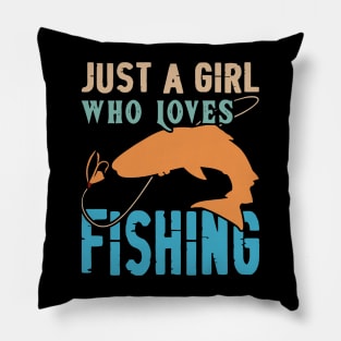 Just a girl who loves fishing Vintage Pillow