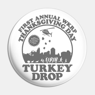 First Annual WKRP Thanksgiving Day Turkey Drop // Retro Style Design Pin