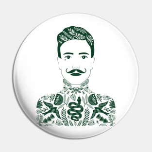 Tattoo Man dark green Pin