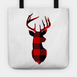 Deer Ol' Plaid Christmas Reindeer Tote