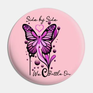 Breast Cancer Awareness Butterfly Pink Ribbon Pin