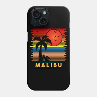 Retro Vintage Malibu Beachside Sun Silhouette Phone Case