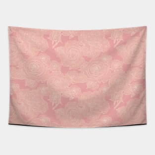 Blush pastel pink decorative abstract roses pattern Tapestry