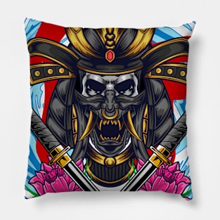 Samurai Skull 05 Pillow