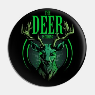 Evil Angry Green buck Deer Pin