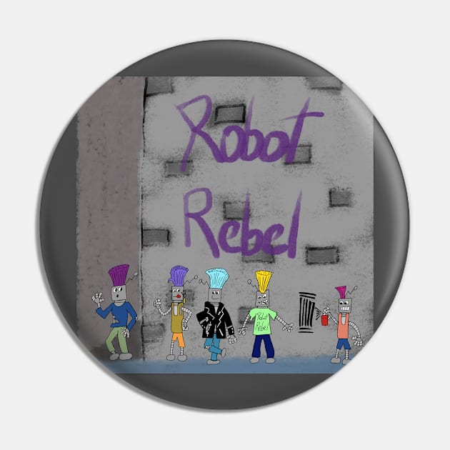 Robot Rebel Band Cover Pin by Soundtrack Alley