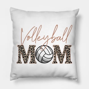 Bleached Volleyball Game Day Vibes Volleyball Mom Leopard Pillow