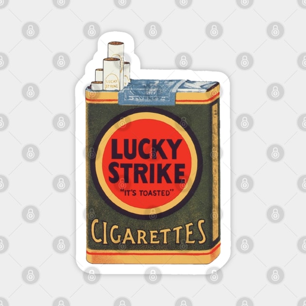 Vintage Lucky Strike Cigarette Packet Magnet by Scottish Arms Dealer