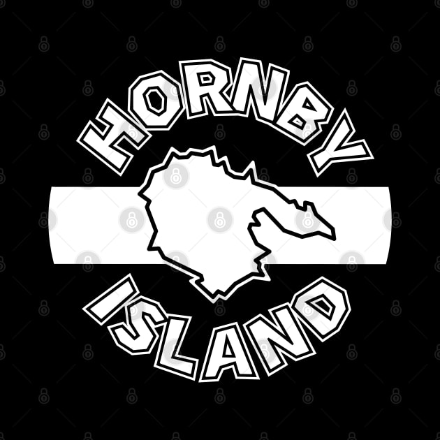Hornby Island Round Circle Text - Simple Black And White - Hornby Island by City of Islands