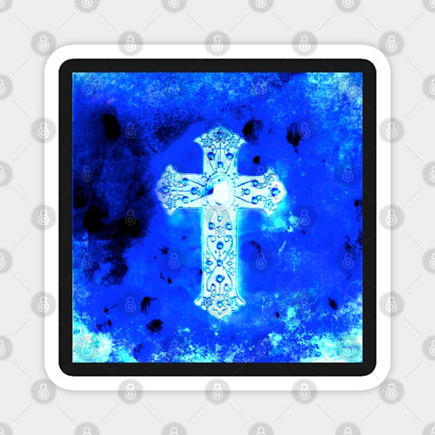 Blue Crucifix ... Magnet by CliffordHayes