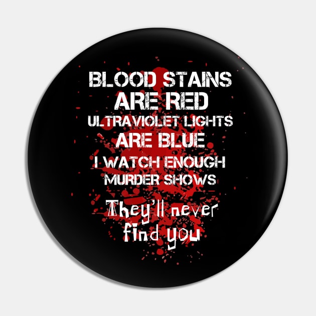 Blood Stains Are Red Ultraviolet Lights Are Blue Pin by issambak