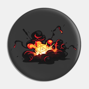 Critical Hit Explosion D20 Dice Pin