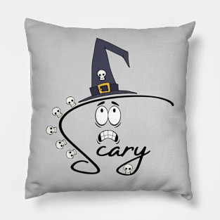 SCARY WORD - FUNNY FACE - HALLOWEEN WITCH Pillow