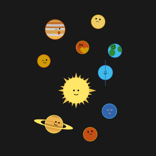 Cute planets (incl Pluto!) by Markadesign