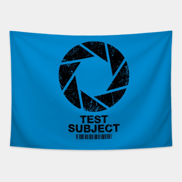 Aperture Science Test Subject - black Tapestry by R-evolution_GFX