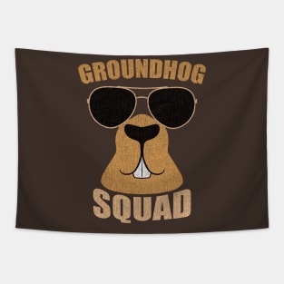 Funny Groundhog Squad Tapestry