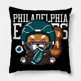 Red Panda Loves Eagles Pillow