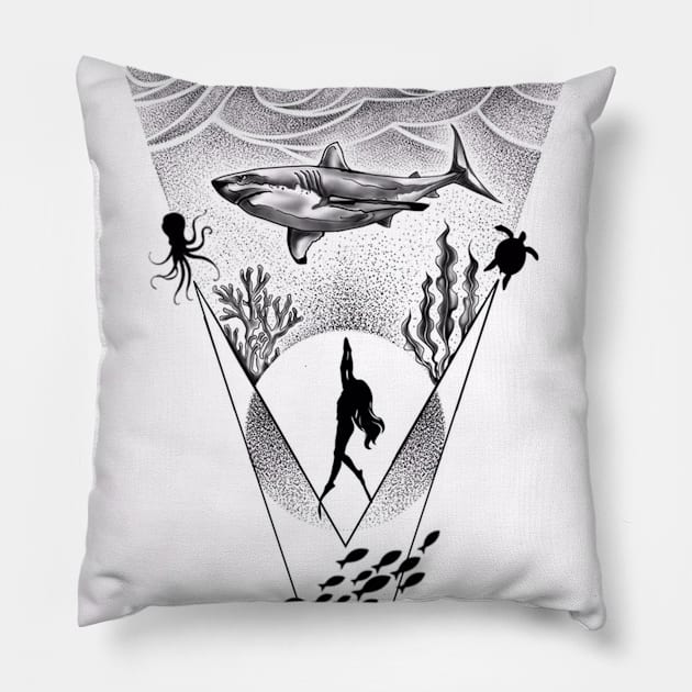 Water adventure Pillow by BSKR