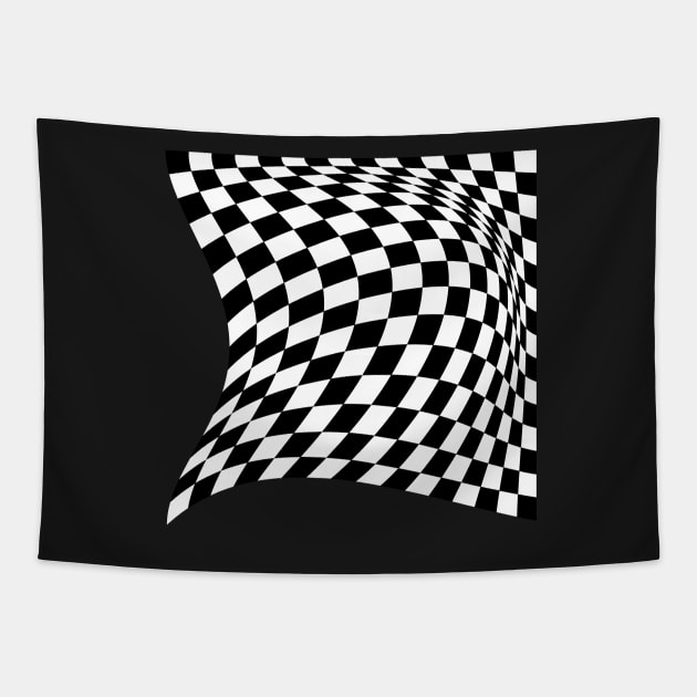 Warped chessboard 16x16 Tapestry by TyneDesigns