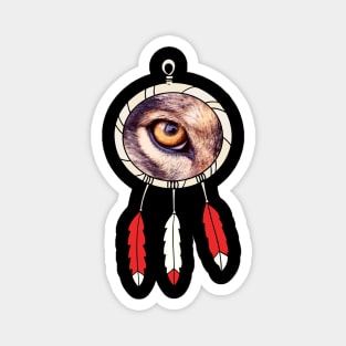 Dream catcher and wolf Magnet