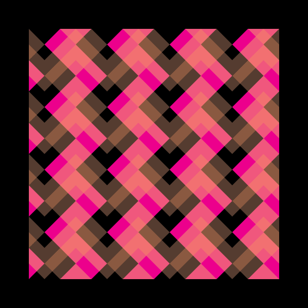 Zagga’ - in shades of Cerise, Orange and Kharki on a Black  base by sleepingdogprod