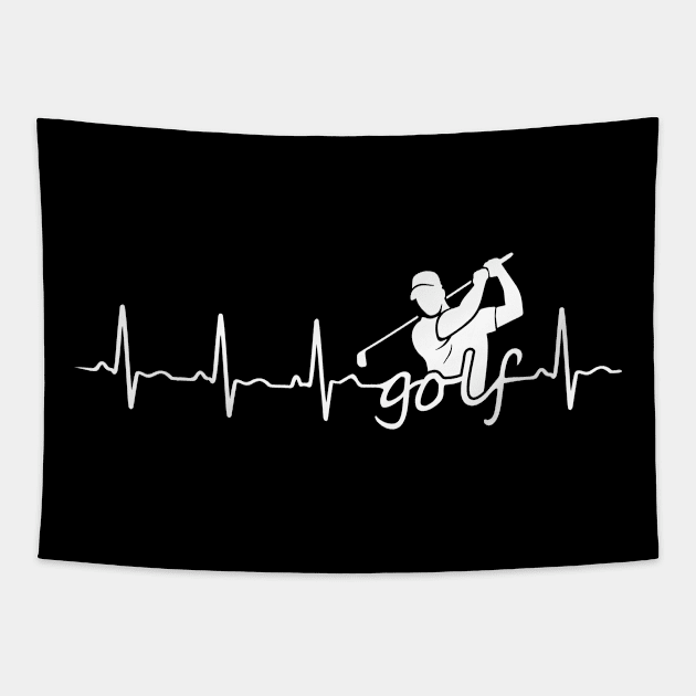 Golf Heartbeat Tapestry by golf365