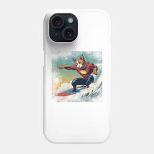 Surfing cat Phone Case