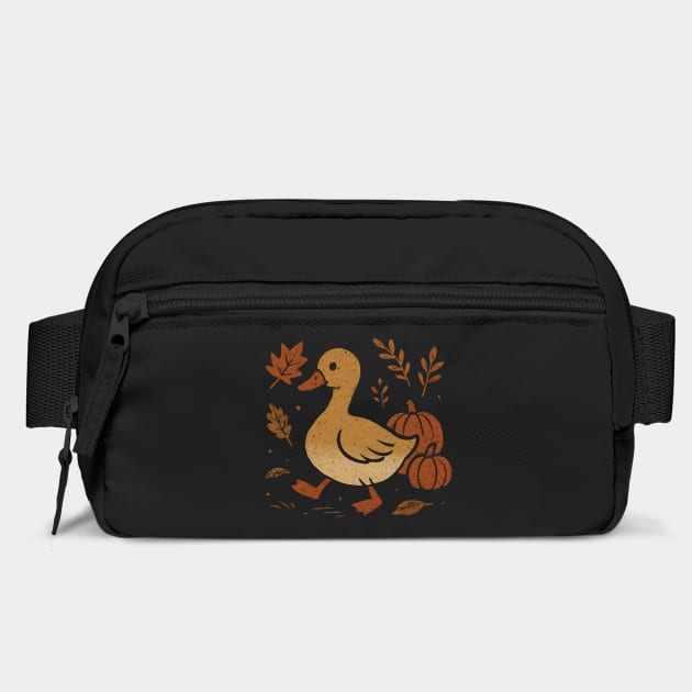 Cute Autumn Duck T-Shirt - Fall Harvest Duckling Graphic Tee by TurnEffect