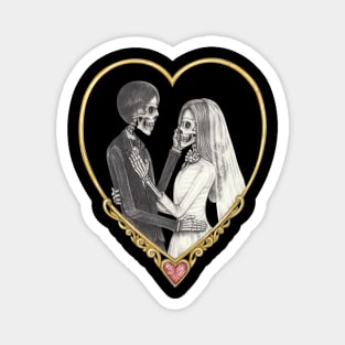 Couple love wedding skull. Magnet