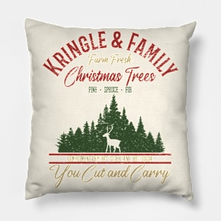 Vintage Christmas Tree Farm - Kringle & Family Pillow