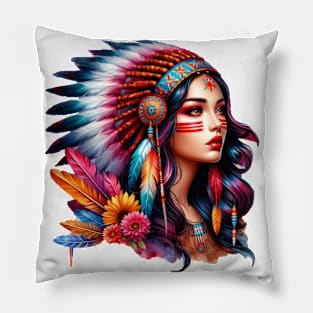 Native American, Beauty, Yatokya, Sun Girl | Catsie Cat Pillow