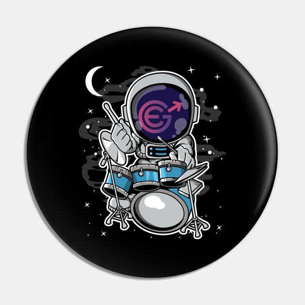 Astronaut Drummer Evergrow EGC Coin To The Moon Crypto Token Cryptocurrency Blockchain Wallet Birthday Gift For Men Women Kids Pin by Thingking About