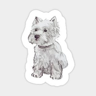 Sitting West Highland white terrier Magnet