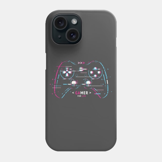 Gamer Life - Glitched Control Pad Phone Case by info@dopositive.co.uk