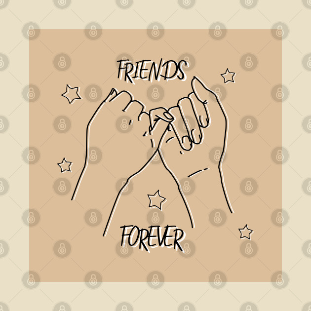 vintage pinky swear doodle star pinky promise poster i swear print hands line art printable wall art best friends forever by Modern Art