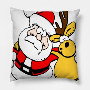 Santa and Deer Pillow